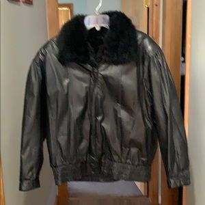 Vintage New Zealand Opossum Fur & Leather Bomber